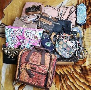 Lot of 19 Designer Bags Purses Handbag Vera Dooney Bebe NWT Steve Madden Luggage