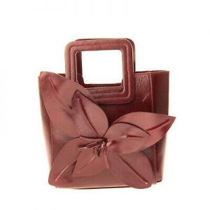 RRP €250 STAUD Leather Tote Bag Flower Front Removable Pouch Structured Design