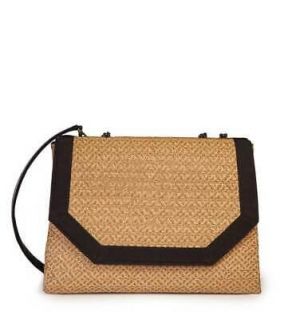 Eric Javits Designer Women&#039;s Bag Handbag Hayward Natural/Black NEW AUTHENTIC