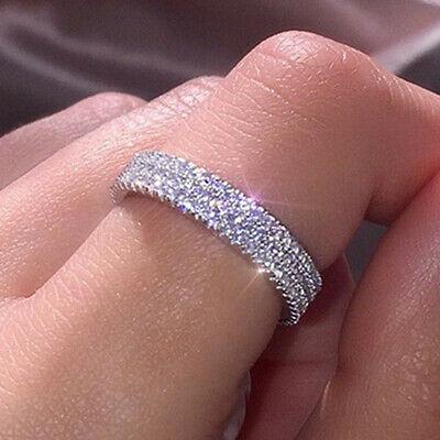 Bargain sales Gorgeous Women 925 Silver Rings Round Cut White Sapphire Wedding Ring Sz 6-10