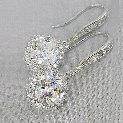 Bargain sales Elegant 925 Silver Drop Earrings for Women White Sapphire Jewelry A Pair/set