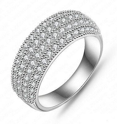 Bargain sales Elegant Women Round Cut White Sapphire 925 Silver Wedding Ring Size 6-10