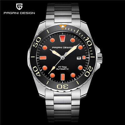 Bargain sales PAGANI DESIGN Army Men's Watch Stainless Steel Mechanical Automatic Wrist Watch