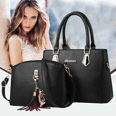 Bargain sales 2pc Set Women PU Leather Handbags Shoulder Bags Tote Messenger Bag Satchel Purse