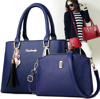 Bargain sales 2pc Set Women Handbags PU Leather Shoulder Bags Tote Messenger Bag Satchel Purse