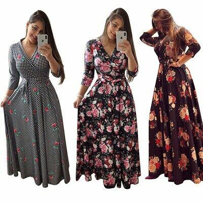 Bargain sales Women Short Sleeve V-neck Floral Sexy Canonicals Maxi Summer Long Dress Fashion