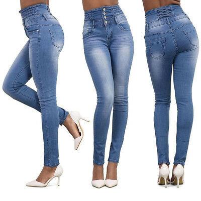 Bargain sales Women Denim Skinny Ripped Pants High Waisted Stretch Jeans Slim Pencil Trousers