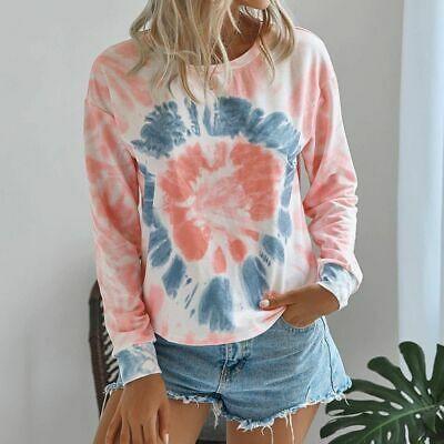 Bargain sales Long Sleeve Tie Dye Sweatshirt Women's Casual Oversize Pullover Shirt Streetwear