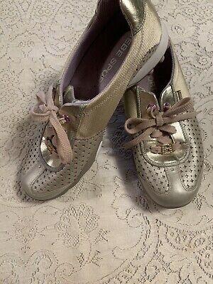 Bargain sales Bebe Sport Gold Tennis Shoes Women’s 8 Gold Logo Gold Accents Casual