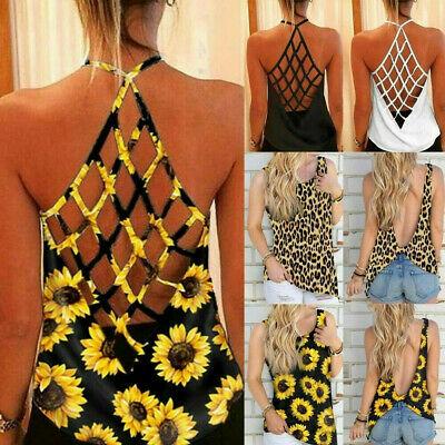 Bargain sales Fashion Women Summer Sunflower Print O-Neck Sleeveless Sexy Blouse Vest Tank Top