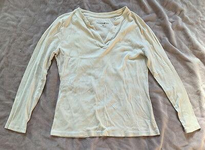Bargain sales Fashion Bug Women’s / Ladies White Long Sleeve V Neck Shirt Size Medium (M)