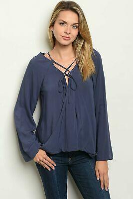 Bargain sales Women's Fashion Fall Long Sleeve Navy Top
