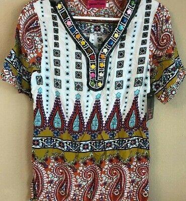 Bargain sales NWT Women's Universal Fashion Multi-Color Short Sleeve Tunic Shirt - Size Small