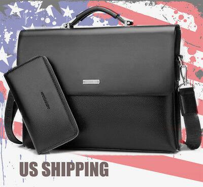 Bargain sales New Business Men's Leather Handbag Briefcase Bag Laptop Shoulder Bags