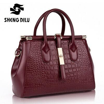 Bargain sales Hi-Q Genuine Leather Crocodile Women's Satchel Handbag Tote Purse Shoulder Bag