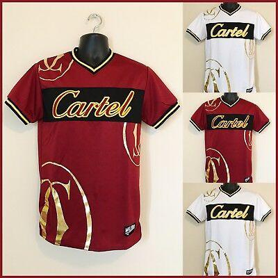 Bargain sales NEW MEN FASHION - CARTEL by Lavish Society V Neck GOLD Foil PRINT Jersey Shirt