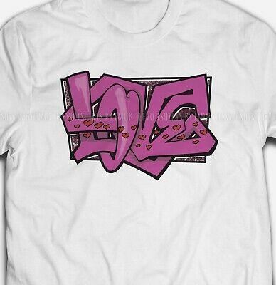 Bargain sales Mens Womens Fashion Love Graffiti Hearts S-XXXL White Cotton T-shirt Tshirts Tee