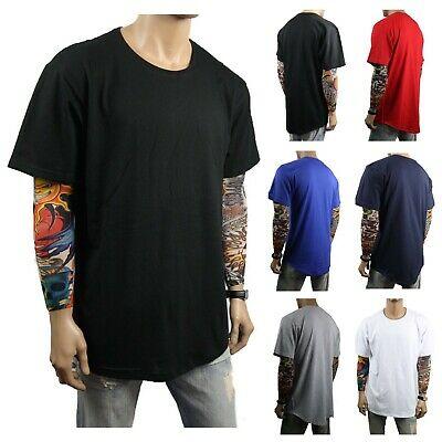 Bargain sales Men Long T-Shirt Extended Casual Tee Elongated Basic Crew Fashion Hipster S-5XL