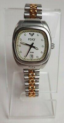 Bargain sales Women’s ROXY Stainless Steel W Date Analog Quartz Watch Square Face Adjustable