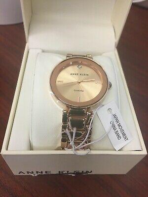 Bargain sales Anne Klein Watch Women's AK/1362RGRG Diamond Dial Gold-Tone Bracelet NEW🔥