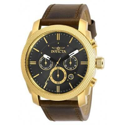 Bargain sales Invicta Men's Watch Aviator Quartz Chronograph Brown Leather Strap 29798