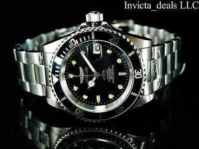 Bargain sales Invicta Men's 40mm Pro Diver SUBMARINER AUTOMATIC NH35A BLACK DIAL Silver Watch