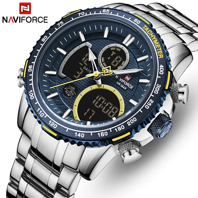 Bargain sales NAVIFORCE Men Watch Top Luxury Brand Big Dial Sport Watches Mens Chronograph Qua