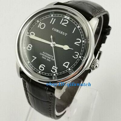 Bargain sales Corgeut 42MM watch black dial Seagull ST1612 automatic mechanical men watches
