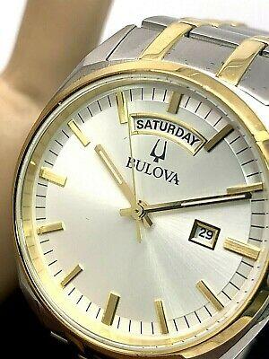 Bargain sales Bulova Men's Watch 98C127 Day Date Two Tone Stainless Steel Classic Quartz