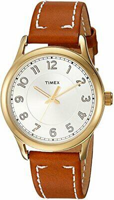 Bargain sales Timex Women's TW2R23000 New England Brown/Gold Leather Strap Watch