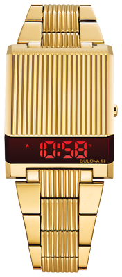 Bargain sales New Bulova Computron Red LED Digital Retro Stainess Steel Men's Watch 97C110