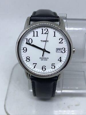 Bargain sales Timex Men’s T2h281 Silver Tone Black Leather Analog Watch #7