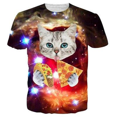 Bargain sales Hot Fashion Women Men T-Shirt 3D Print Lovely Cat Harajuku Short Sleeve Tee Tops