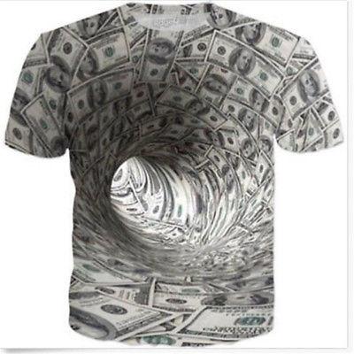 Bargain sales New Fashion Women Men 3D Dollar Money Print T-Shirt Casual Short Sleeve Tops Tee