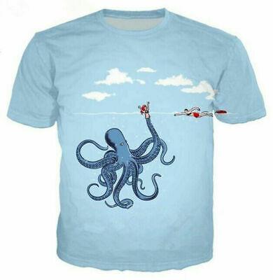 Bargain sales New Fashion Men/Women Animal Octopus 3D Print Casual T-Shirt Short Sleeve