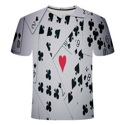 Bargain sales New Fashion poker Womens/Mens Funny  3D Print Casual T-Shirt XT23