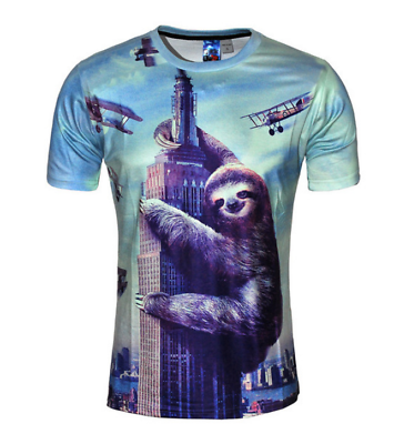 Bargain sales Fashion Women Men King Kong Sloth 3D Print Casual T-Shirt Short Sleeve