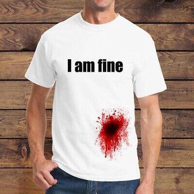 Bargain sales I AM FINE Funny T-shirt Short Sleeve Casual Men Fashion Printed Tees Tops