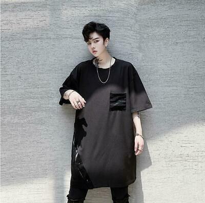 Bargain sales Men's Fashion Design Matching Crew Neck Short Sleeve Loose Long T-shirt Casual T