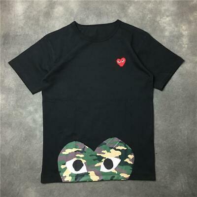 Bargain sales Fashion Men's Cotton Japan Round Neck Tee Eyes Lovely Camo Half Heart T-shirts
