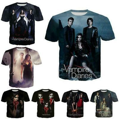 Bargain sales Fashion Women/Men's The Vampire Diary 3D Print Short Sleeve Casual Graphic Tee