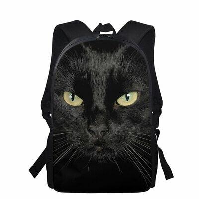 Bargain sales Fashion Black Cat Backpack Women Girl School Bags Bookbag Kids Shoulder Satchel