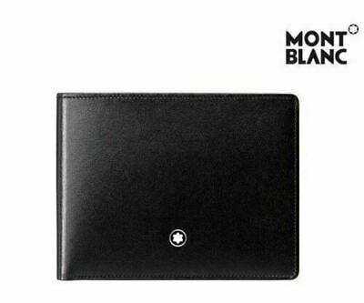 Bargain sales MONT BLANC Men's Meisterstück Leather Wallet  with 6 slots , 6cc Black  #14548