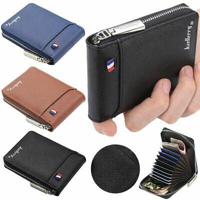 Bargain sales Men's Slim Zipper PU Leather Wallet Coin Credit Card Holder Pocket Purse Clutch