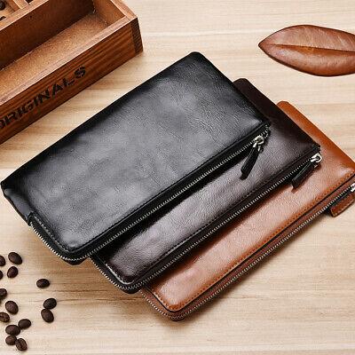 Bargain sales Men's Fashion Cowhide Leather Wallet Phone Money Coin Credit Card Holder Purse