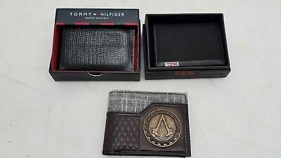 Bargain sales Lot 3x Men's Wallets:  Tommy Hilfiger Black Passcase, Tumi Black Leather/Canvas+
