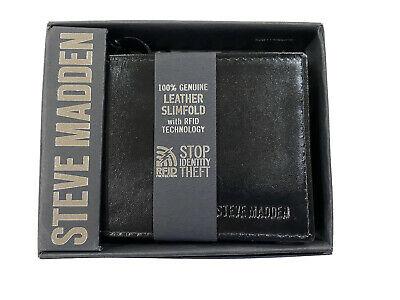 steve madden black leather wallet