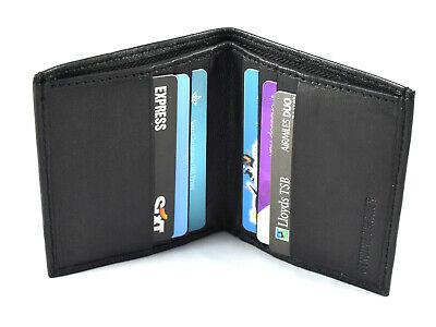 Bargain sales New Black Leather Men's Small RFID Slim Bifold Wallet Credit Card ID Holder