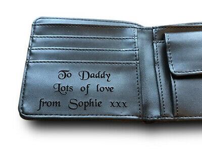 Bargain sales Men's Personalised Engraved Luxury Black Leather Credit Card Holder Coin Wallet