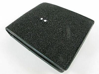 Bargain sales PELGIO Genuine Stingray Shagreen Skin Leather Men's Bifold Wallet Black
